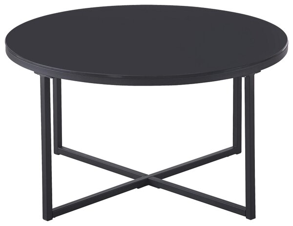 KONFERENČNÝ STOLÍK, čierna, kov, sklo, 80/80/45 cm Carryhome - Stolíky do obývačky