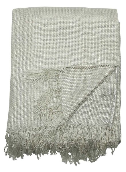 Krémový pléd so strapcami a striebornou patinou Gypsy - 130 * 1 * 180cm - Mars & More
