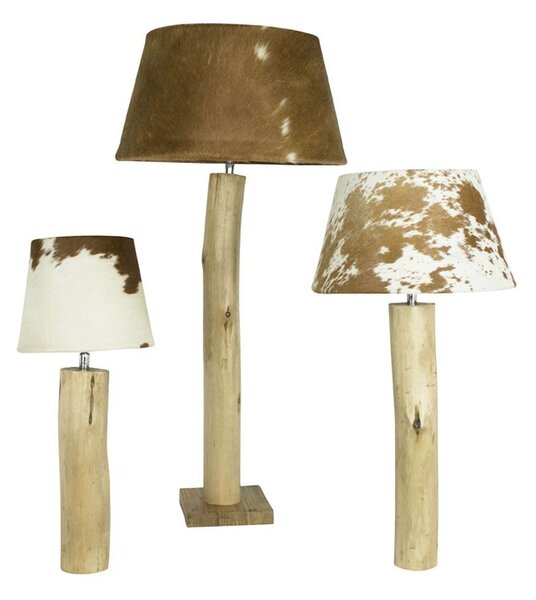 Tienidlo lampy z kravskej kože hnedá / biela - Ø 20 * 17cm - Mars & More
