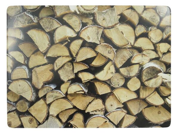 4ks pevné korkové prestieranie drevo Fireplace wood - 30 * 40 * 0,4 cm - Mars & More