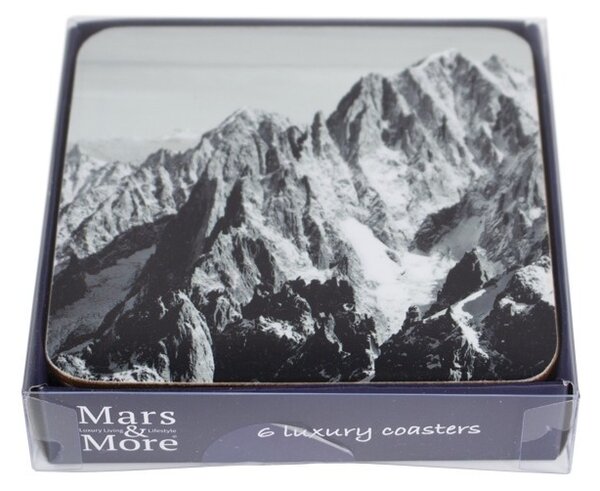 Pevné korkové podtácky Mont Blanc (set 6ks) - 10*10*0,4cm - Mars & More
