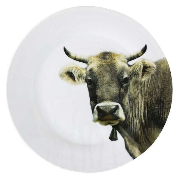 Porcelánový jedálenský tanier s motívom kravy - Ø 27 * 3cm - Mars & More