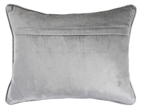 Obdĺžnikový šedo strieborný zamatový vankúš Grey - 35 * 45cm - Mars & More