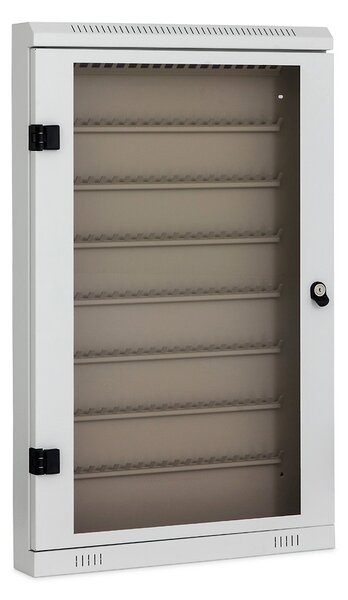 Skrinka na kľúče presklená, na 160 kľúčov, sivá