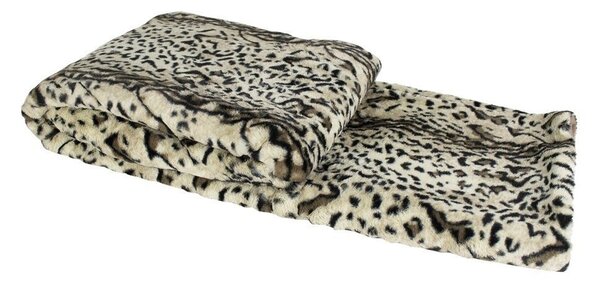 Hnedý vzorovaný pléd / prehoz v dekore Panther - 130 * 170 * 3cm - Mars & More
