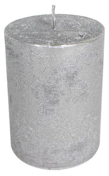 Strieborná nevonná sviečka XXL valec - Ø 10 * 20cm - Mars & More