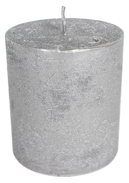 Strieborná nevonná sviečka XL valec - Ø 10*15cm - Mars & More