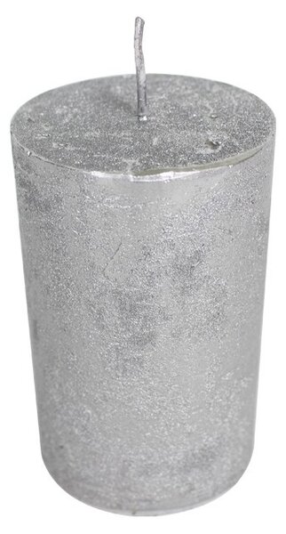 Strieborná nevonná sviečka S valec - Ø5*8cm - Mars & More