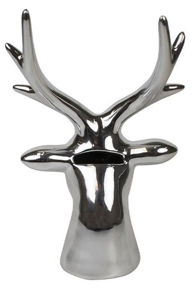 Pokladnička strieborná hlava jeleňa S - 11 * 9 * 17cm - Mars & More