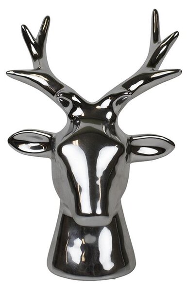 Pokladnička strieborná hlava jeleňa S - 11 * 9 * 17cm - Mars & More