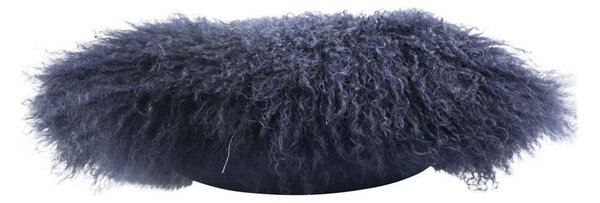 Vankúš modrá ovčej kože kučeravý dlhý chlp Navy Curly - 40 * 40 * 10cm - Mars & More