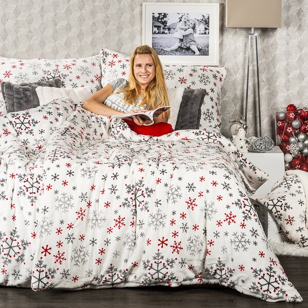4Home obliečky mikroflanel Snowflakes, 140 x 220 cm, 70 x 90 cm