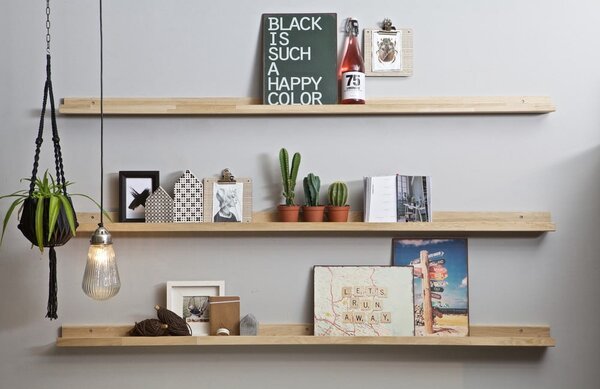 Polica na obrázky z dubového dreva v prírodnej farbe 170 cm Photoframe – vtwonen