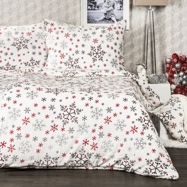 4Home obliečky mikroflanel Snowflakes, 140 x 220 cm, 70 x 90 cm