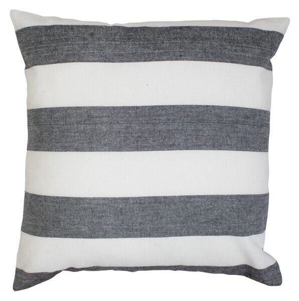 Čierno-biely bavlnený pruhovaný vankúš Chambray - 40 * 40 * 10cm - Mars & More