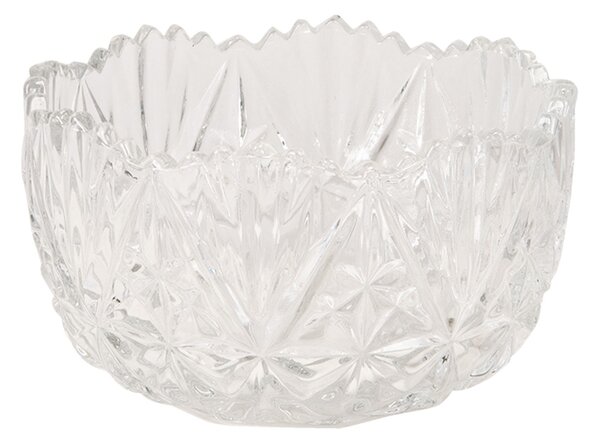 Sklenená brúsená dóza s poklopom - Ø 10 * 13 cm - Clayre & Eef