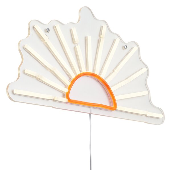 Neónová nástenná lampa teplá biela s oranžovou vrátane LED - Sunset