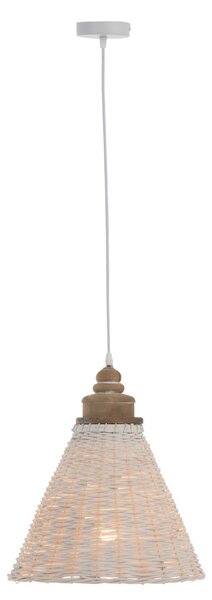 Biele ratanové kónické závesné svetlo Iconic - Ø 35*42/112 cm - J-Line by Jolipa
