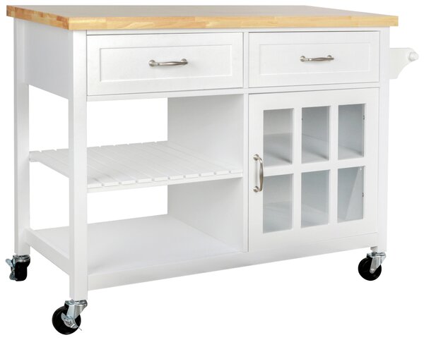SERVÍROVACÍ VOZÍK, prírodná farba, biela, 117/86/48 cm Livetastic - Barový nábytok, Online Only