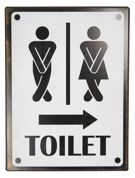 Nástenná kovová ceduľa Toilet - 26 * 35 cm - Clayre & Eef