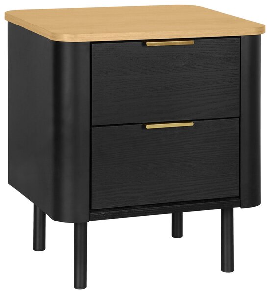 NOČNÝ STOLÍK, čierna, farba duba, 45/52/40 cm Xora - Obývacie zostavy, Online Only