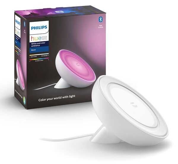 Philips HUE Bloom Gen4 EU/UK dekoračné stolové LED svietidlo 7.1W/500lm 2000-6500K biela Bluetooth