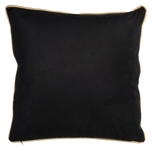 Čierny zamatový vankúš s čapy - 45 * 45 cm - Clayre & Eef