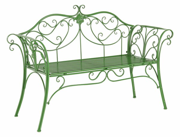 KONDELA Záhradná lavička, zelená, ETELIA
