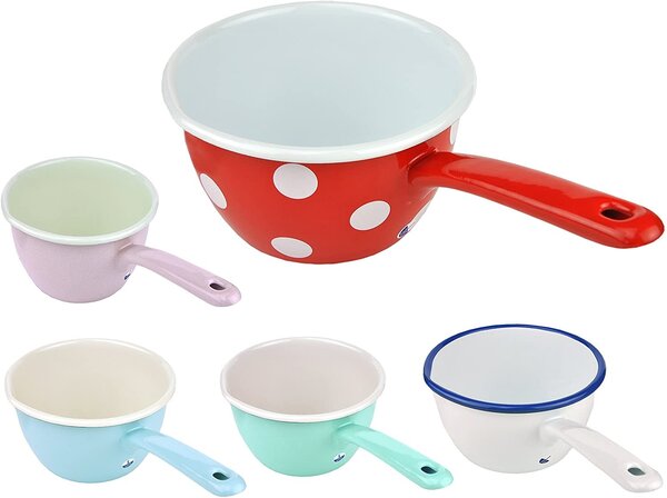 Ružový smaltovaný rajnicu Pink dot - Ø14 * 9cm - 1L - Münder Email
