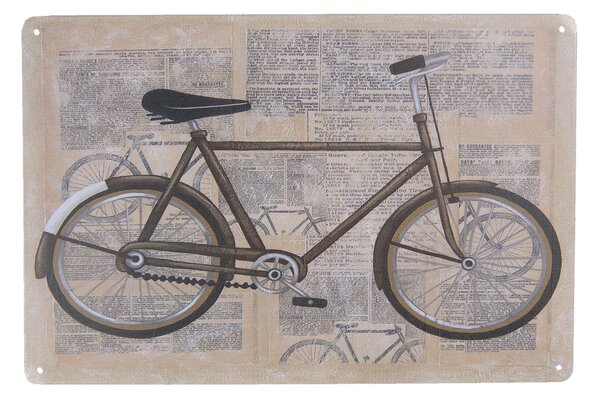Kovová stredne veľká retro ceduľa s bicyklom - 20 * 30 cm - Clayre & Eef
