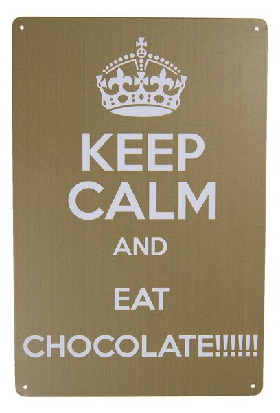 Nástenná kovová ceduľa Eat Chocolate - 20 * 30 cm - Clayre & Eef