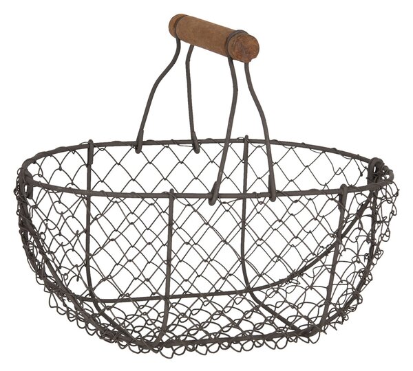 Drôtený košík s uchom Filaire - 24 * 16 * 11/23 cm - Clayre & Eef