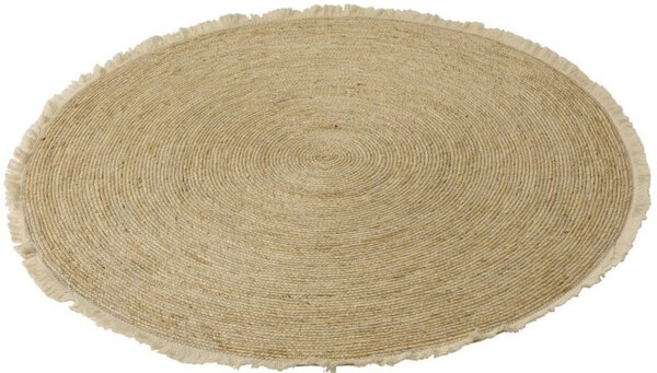 Prírodné guľatý koberec z morskej trávy so strapcami - Ø 120 cm - J-Line by Jolipa