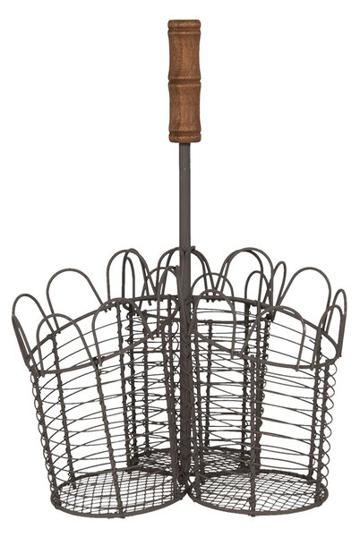 Drôtený košík na kvetiny / príbory Filaire - 23 * 14 * 34 cm - Clayre & Eef