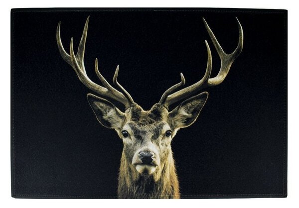 Čierna podlahová rohožka jeleň Black Deer - 75 * 50 * 1cm - Mars & More