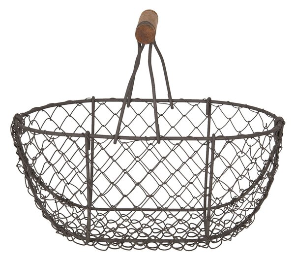 Drôtený košík s uchom Filaire - 24 * 16 * 11/23 cm - Clayre & Eef