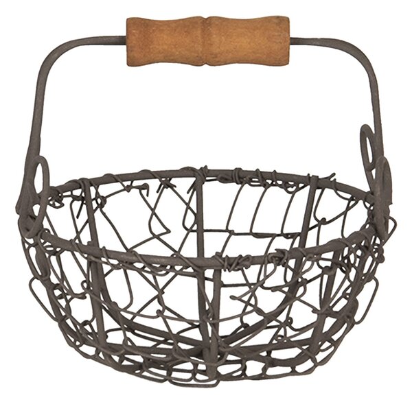 Malý drôtený košík s uchom Filaire - Ø 11 * 11 cm - Clayre & Eef