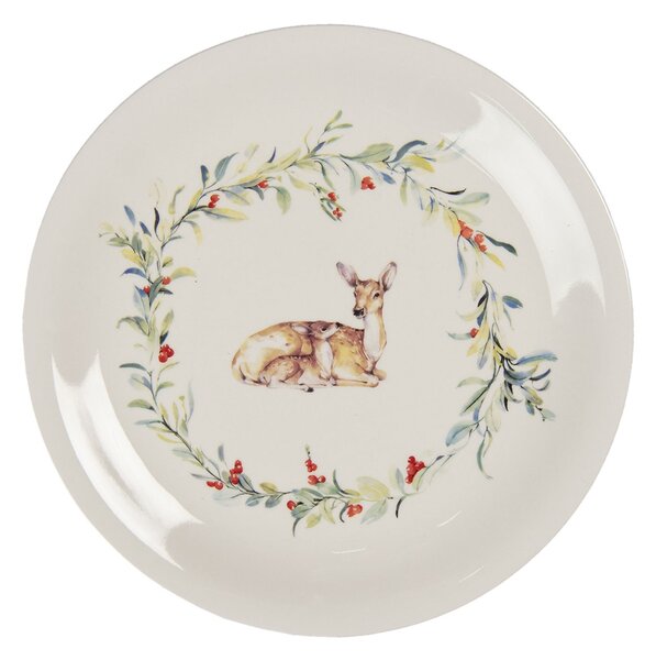 Keramický jedálenský tanier Dearly Christmas - Ø 28 cm - Clayre & Eef