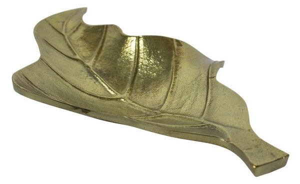 Zlatý dekoračné kovový podnos / miska v tvare listu Banana- 36 * 18 * 3cm - Mars & More