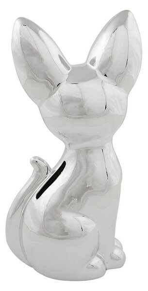 Pokladnička strieborná mačka - 10 * 8,8 * 21cm - Mars & More