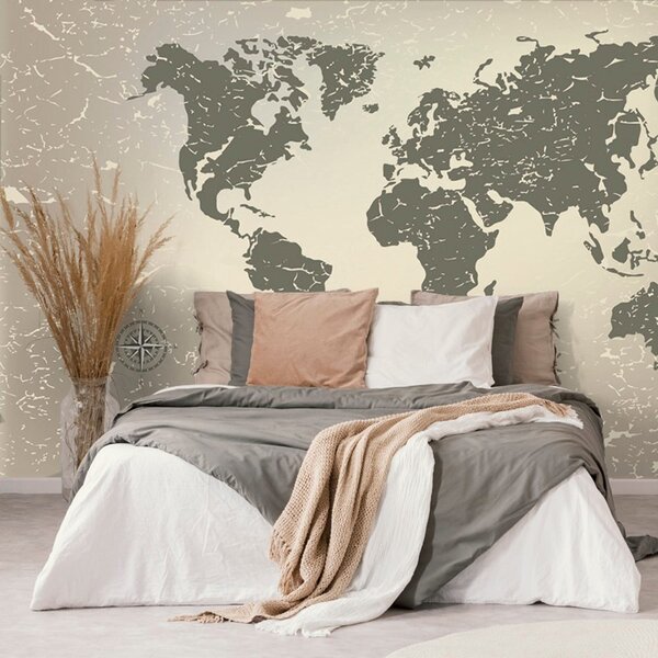 Samolepiaca tapeta stará mapa sveta na abstraktnom pozadí