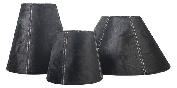 Kónické čierne tienidlo lampy z hovädzej kože - Ø 26 * Ø 13 * 25cm / E27 - Mars & More