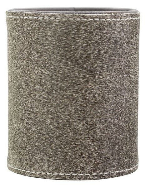 Šedý kožený stojan na ceruzky z kravskej kože - Ø 9 * 10cm - Mars & More