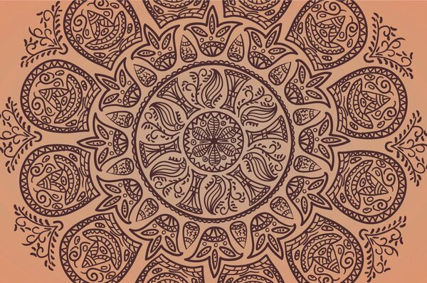 Tapeta Mandala s abstraktným ľudovým vzorom