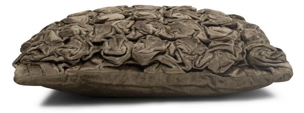 Taupe zamatový nariasený vankúš Smock- 30 * 30 * 10cm - Mars & More