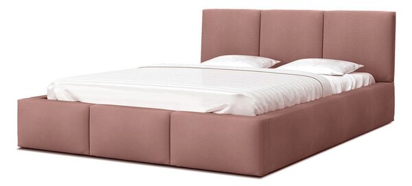 Čalúnená manželská posteľ s úložným priestorom Izabela - ružová Rozmer: 160x200