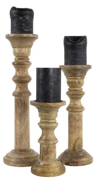 Drevený svietnik Mana z mangového dreva M - 11 * 11 * 30cm - Mars & More
