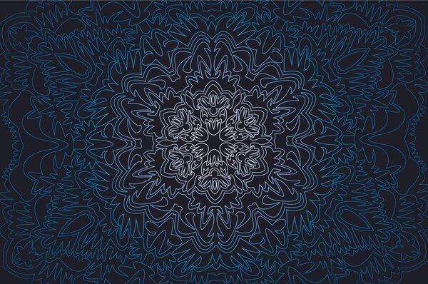 Tapeta ornamentálna Mandala na čiernom pozadí