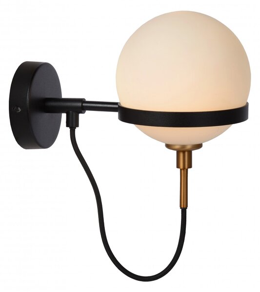 Lucide 30293/01/30 FELINE dekoratívna nástenná lampa 1xG9 | IP44 - čierna, opál
