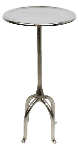 Strieborný raw kovový okrúhly odkladací stolík - 46*46*75cm - Mars & More